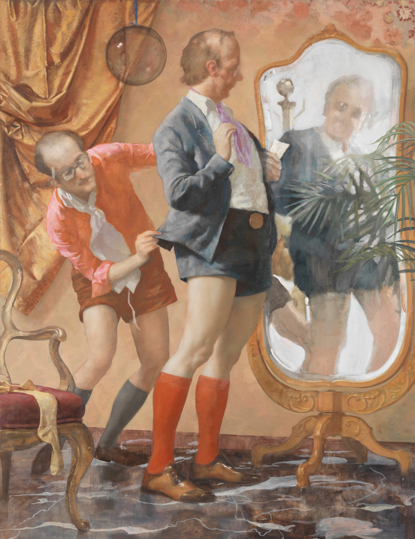 John Currin  - 热门裤，2010，油画帆布