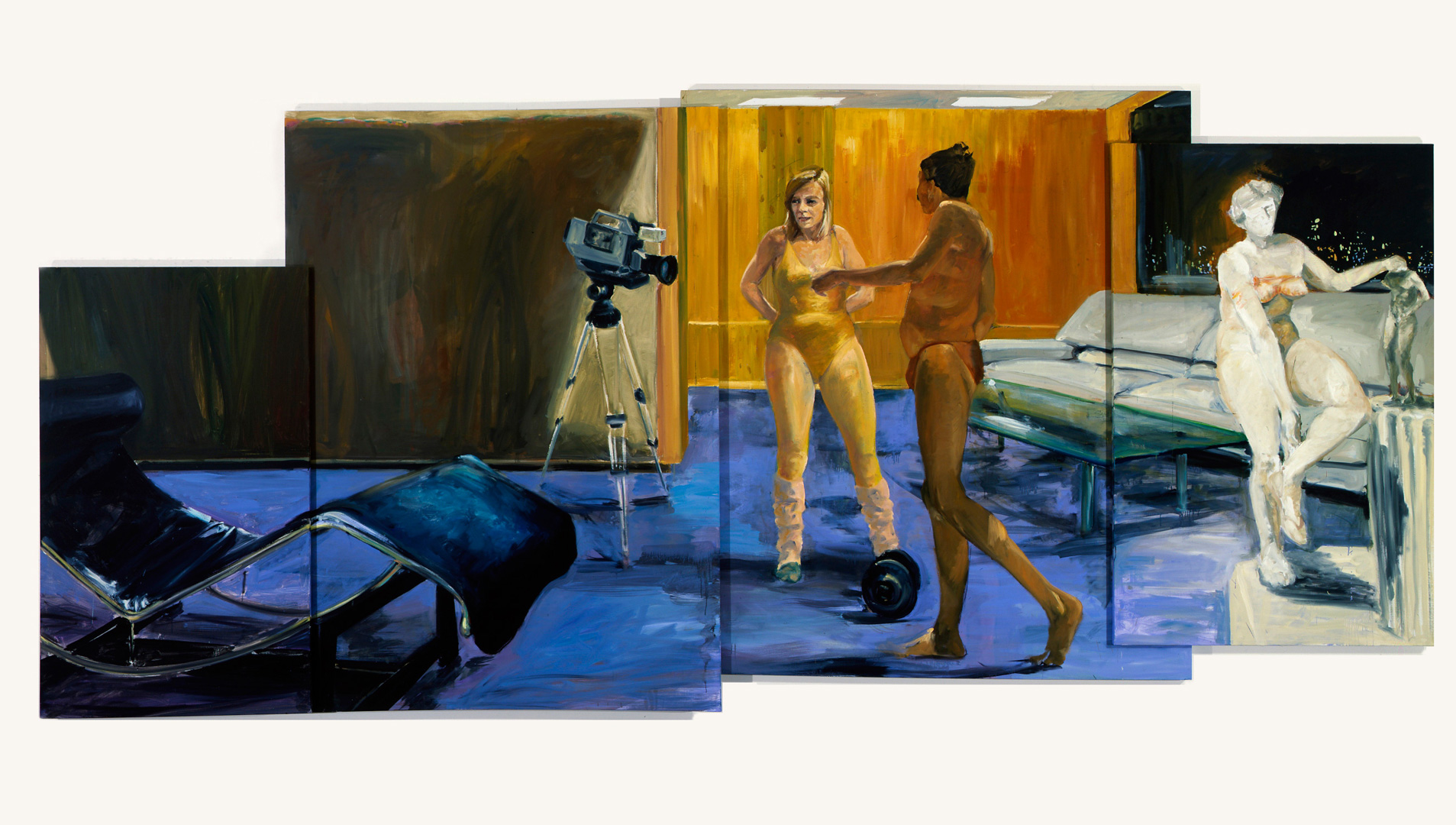 Eric Fischl - Fort Worth, 1985年，在四个帆布面板上作画