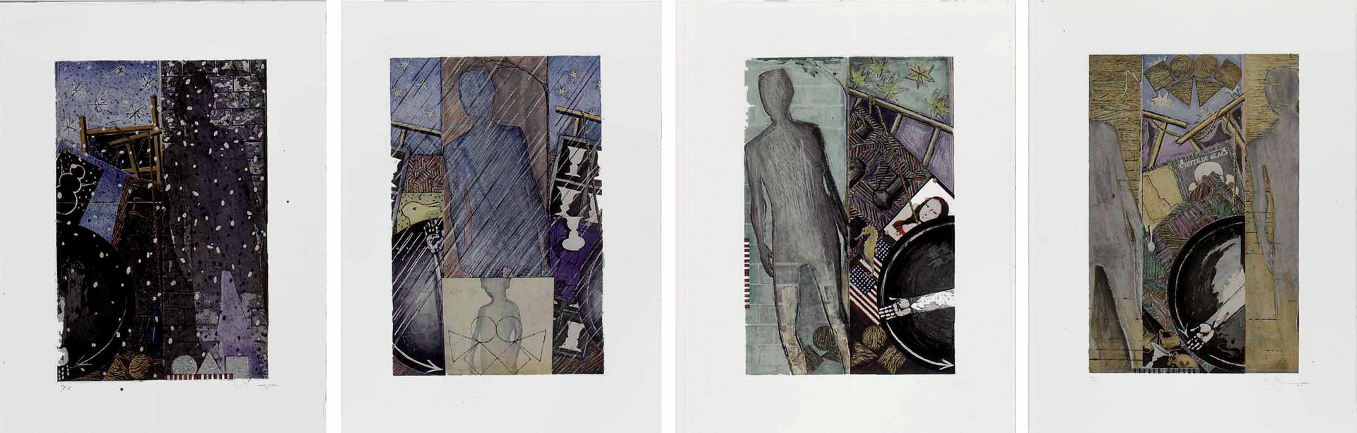 Jasper Johns  - 赛季，1987年，四个凹版印刷