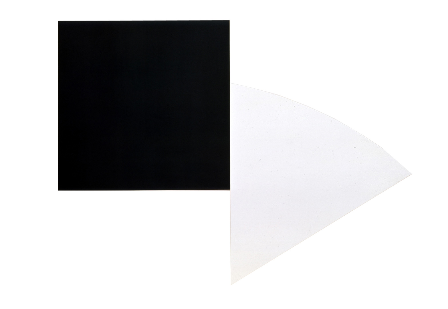 Ellsworth Kelly  - 带白色曲线III的黑色面板，1989年，油在帆布上，两台加入面板