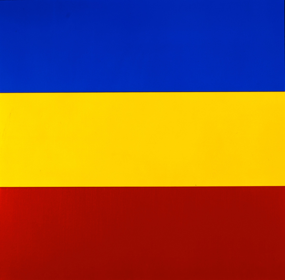 Ellsworth Kelly  -  Blue Yellow Red IV，1972，油画帆布，三个加入面板