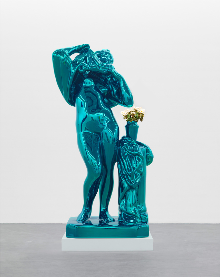 Jeff Koons  -  Metallic Venus，2010  -  2012年，镜面抛光不锈钢，透明色涂层和活开花植物