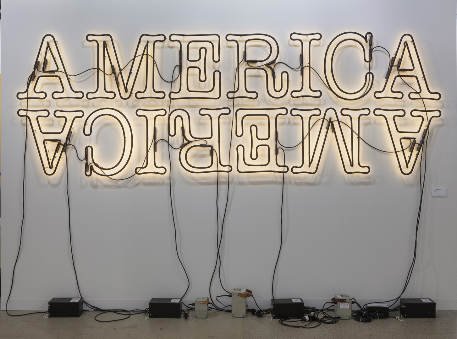 Glenn Ligon-Double America 22014，霓虹灯和油漆