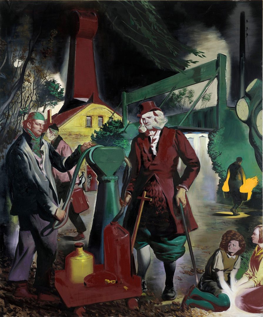 Neo Rauch - Nachttankstelle, 2010，布面油画