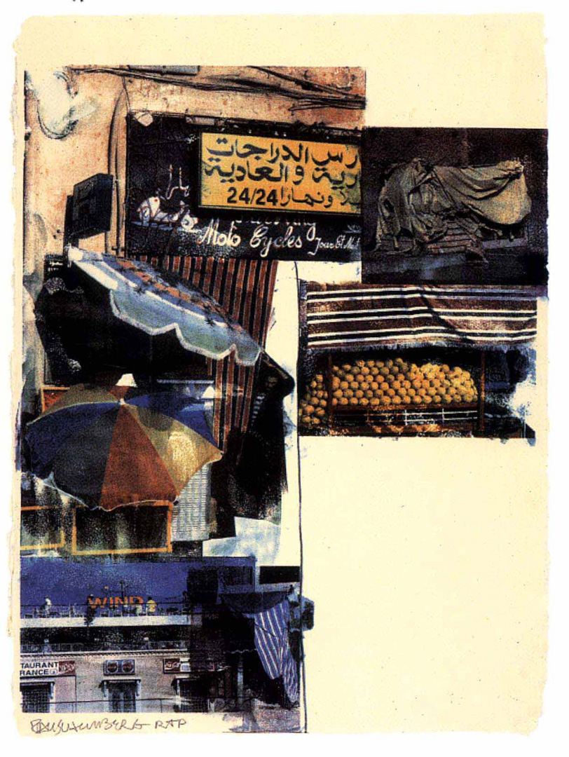 Robert Rauschenberg  - 襟翼（马拉喀特），2000，纸上的屏幕