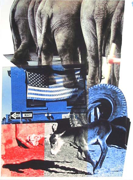 Robert Rauschenberg  - 希拉里Rodham Clinton Campaign Print，2000，着色的喷墨打印