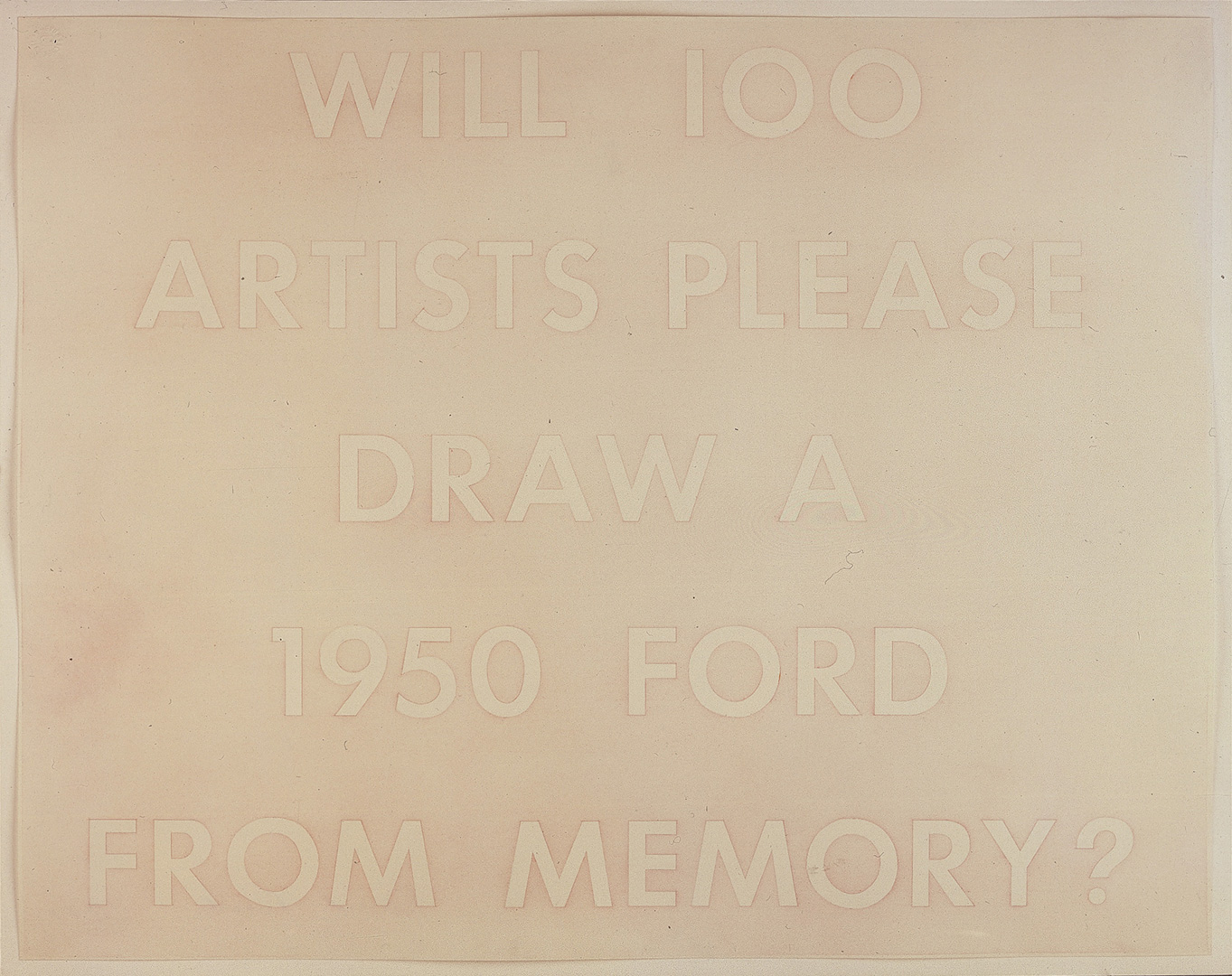 Ed Ruscha - WILL 100 ARTISTS PLEASE DRAW A 1950 FORD FROM MEMORY?, 1977, pastel on paper