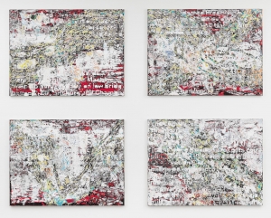 Mark Bradford - Journal Entry#1-4, 2013，画布上的混合媒体
