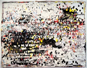 马克·布拉德福德-(无题)也就是格温，2005 - 2006，画布上的混合媒体