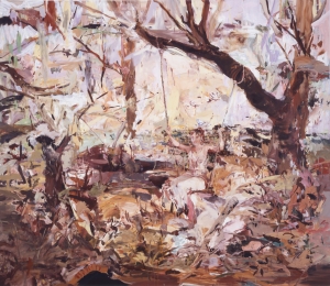 Cecily Brown -女孩在秋千上#2,2004，亚麻上的油