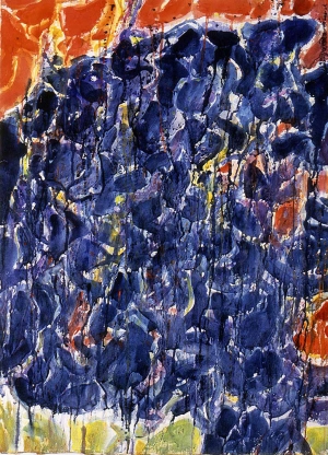 萨姆·弗朗西斯-科特迪瓦'；蓝色，1953年，纸上的水彩画