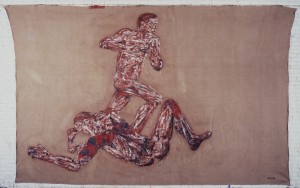 Leon Golub  -  Napalm II，1969年，亚麻丙烯酸