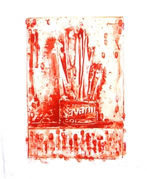 Jasper Johns  -  Savarin 3（Red），1978-79，Richard de Bas纸的石英仪