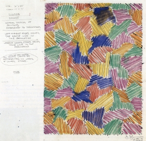 Jasper Johns  -  Untitled（蝉），1978年，水彩，石墨和纸上的墨水