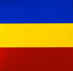 Ellsworth Kelly  -  Blue Yellow Red IV，1972，油画帆布，三个加入面板