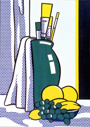 罗伊李希滕斯坦-静物画与绿色花瓶，1972年，油画和画布上的麦格纳