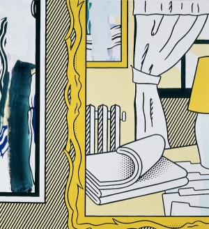 罗伊李希滕斯坦-两幅画：散热器和折叠床单，1983年，油画和画布上的麦格纳