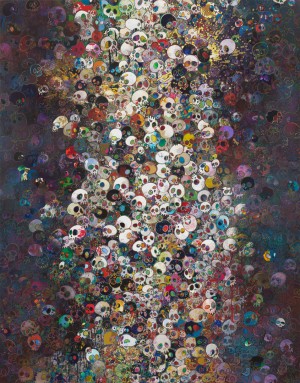 村上隆-《线的尽头》，2011年，布面丙烯