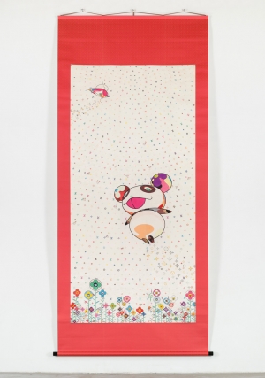 村上隆-球体的世界，2003，木材，丝绸，酸性染料，箔