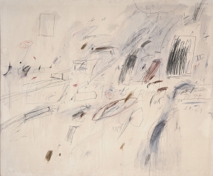 Cy Twombly - Untitled [Bolsena]， 1969，油画为主的房子油漆，蜡笔，铅笔和彩色铅笔在画布上