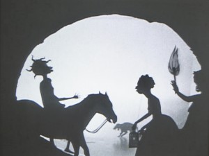 卡拉沃克-证词:一个黑人的叙事被良好的意图，2004，黑白视频，没有音频和框剪纸剪影